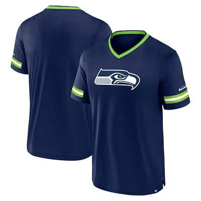 T-shirt à rayures Fanatics College Navy pour homme des Seattle Seahawks