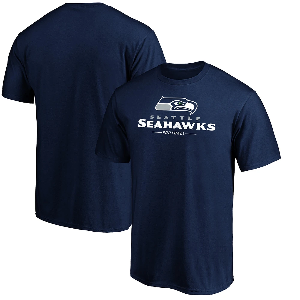 T-shirt avec logo de l'équipe Lockup des Seattle Seahawks Fanatics College pour hommes, bleu marine