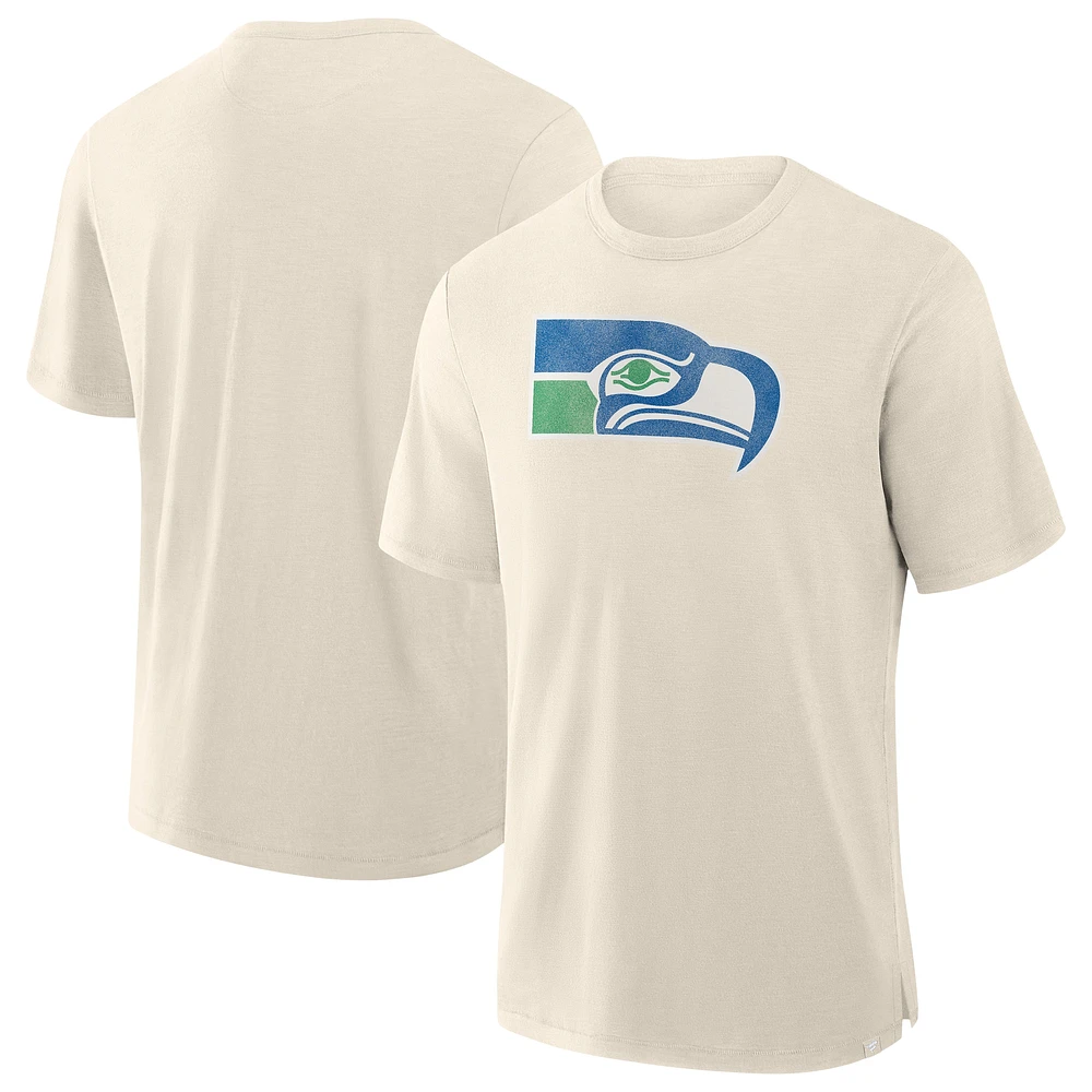 T-shirt fanatique pour homme couleur crème Seattle Seahawks Slub