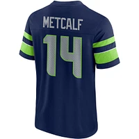 Fanatics DK Metcalf College Navy Seattle Seahawks Hashmark pour hommes - T-shirt à col en V avec nom et numéro