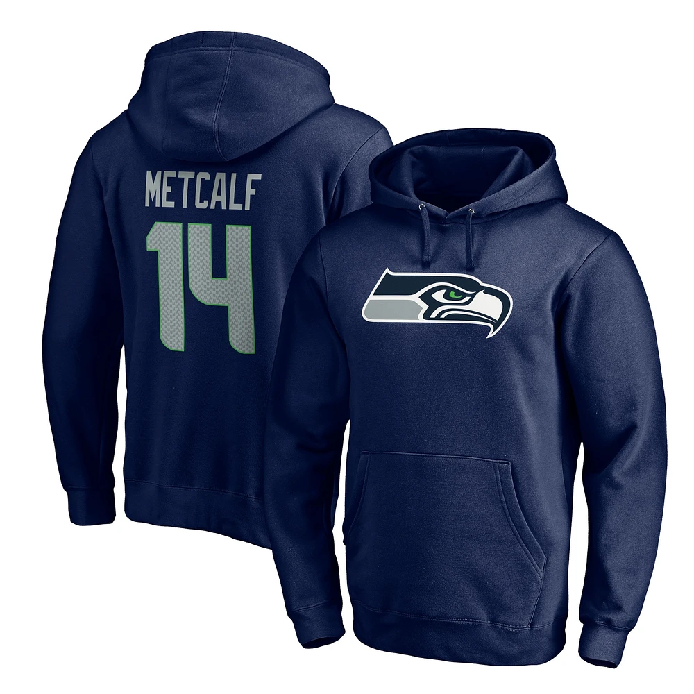 Fanatics pour hommes DK Metcalf College Navy Seattle Seahawks Player Icon Nom et numéro Pull à capuche