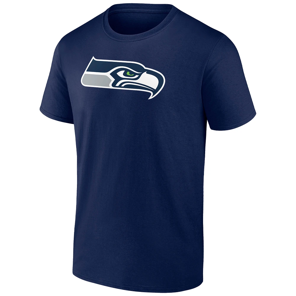 T-shirt avec nom et numéro d'icône de joueur des Seattle Seahawks Fanatics Geno Smith College Navy pour hommes