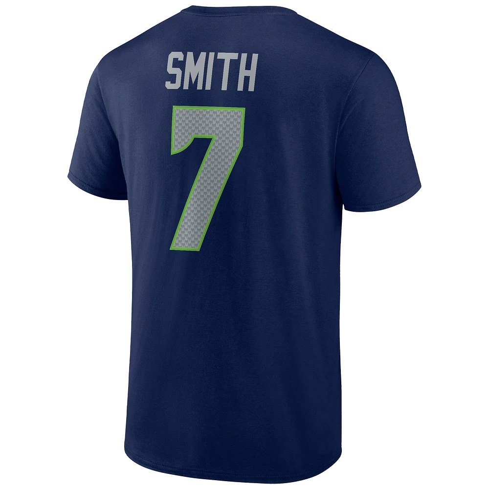 Men's Fanatics Geno Smith College Navy Seattle Seahawks Player Icon Name & Number T-Shirt