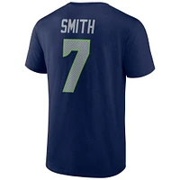 T-shirt avec nom et numéro d'icône de joueur des Seattle Seahawks Fanatics Geno Smith College Navy pour hommes