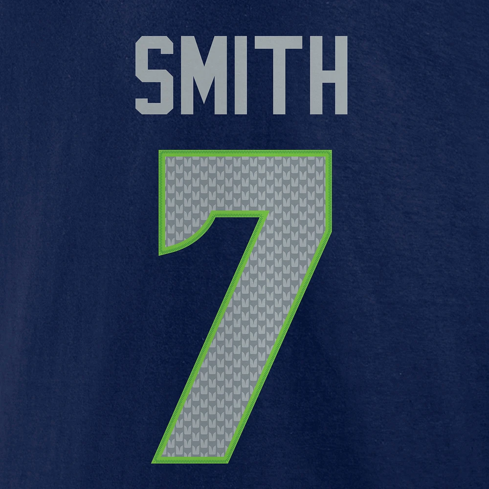 T-shirt avec nom et numéro d'icône de joueur des Seattle Seahawks Fanatics Geno Smith College Navy pour hommes