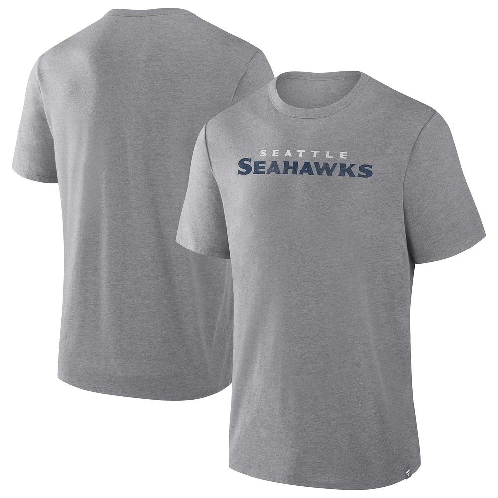 T-shirt tri-blend gris chiné Fanatics pour homme des Seattle Seahawks