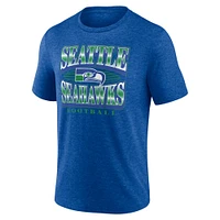 Men's Fanatics Heather Royal Seattle Seahawks Extreme Tackle Tri-Blend T-Shirt