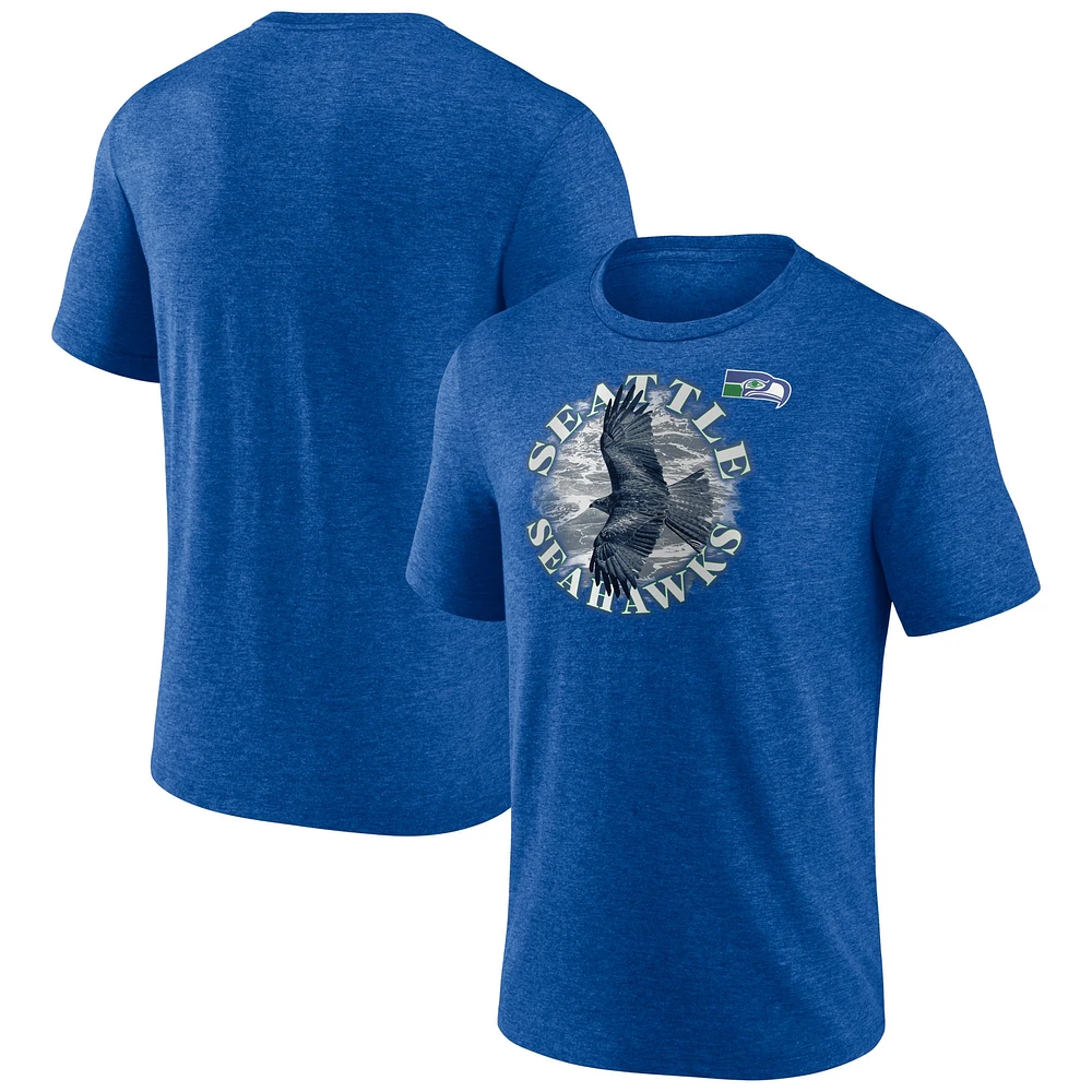 Men's Fanatics Heathered Royal Seattle Seahawks Sporting Chance Tri-Blend T-Shirt