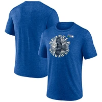 T-shirt à trois mélanges Fanatics Heathered Royal Seattle Seahawks Sporting Chance pour hommes