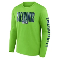 T-shirt à manches longues Fanatics Neon Green Seattle Seahawks Big & Tall Vision pour hommes