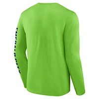 Men's Fanatics  Neon Green Seattle Seahawks Big & Tall Vision Long Sleeve T-Shirt