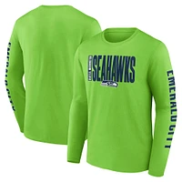 T-shirt à manches longues Fanatics Neon Green Seattle Seahawks Big & Tall Vision pour hommes