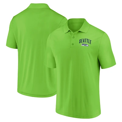 Polo Push Back vert fluo pour homme Fanatics des Seattle Seahawks