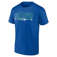 Ensemble combiné de deux t-shirts Throwback Fanatics Royal/Green Seattle Seahawks pour hommes