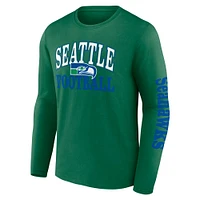 Ensemble combiné de deux t-shirts Throwback Fanatics Royal/Green Seattle Seahawks pour hommes