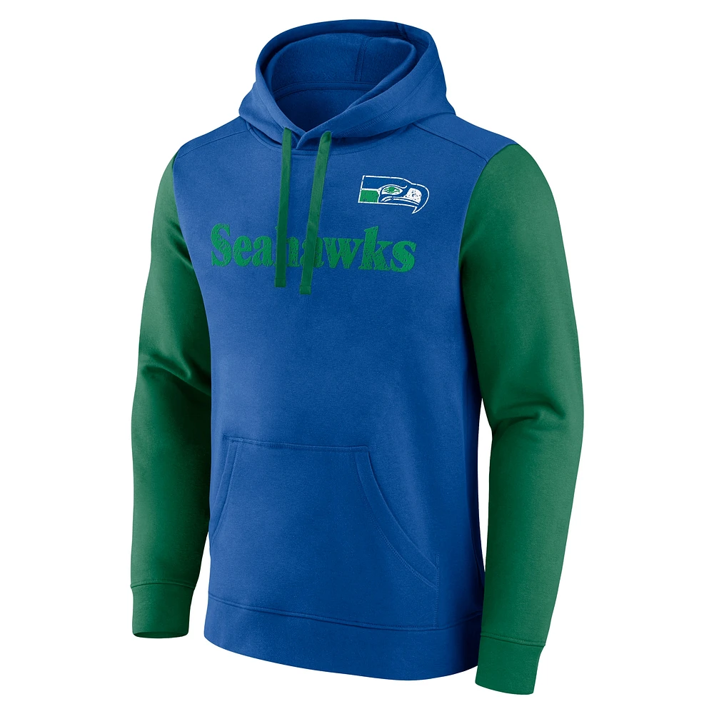 Men's Fanatics Royal Seattle Seahawks Fleece Pullover Hoodie