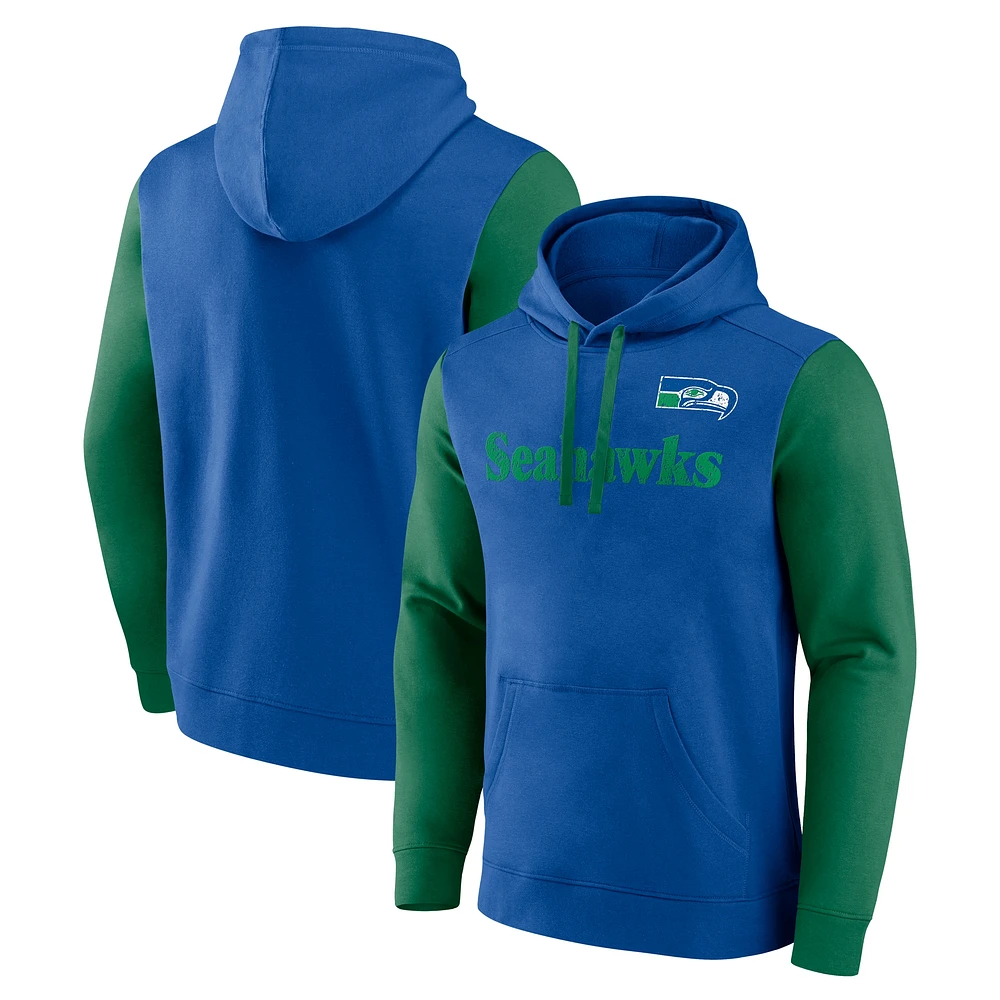 Men's Fanatics Royal Seattle Seahawks Fleece Pullover Hoodie