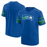 T-shirt à col en V texturé Fanatics Royal Seattle Seahawks pour hommes