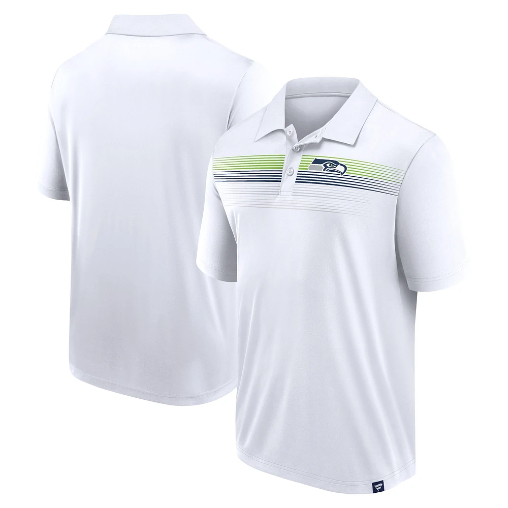 Polo sublimé blanc Big & Tall Fanatics pour hommes des Seahawks de Seattle