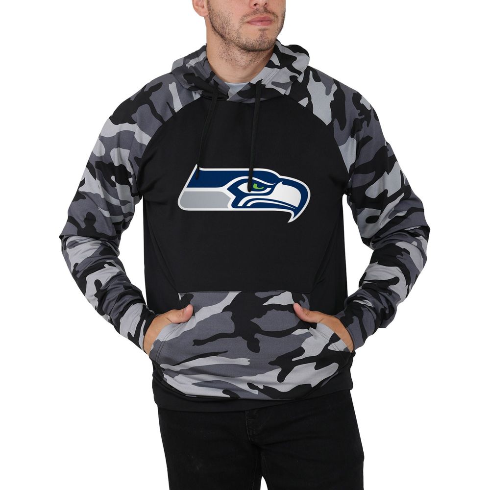 FOCO Men's FOCO Black/Camo Seattle Seahawks Raglan - Pullover Hoodie