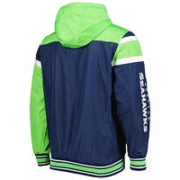 Men's G-III Sports by Carl Banks College Navy/Gray Seattle Seahawks Extreme Full Back Reversible Hoodie Full-Zip Jacket