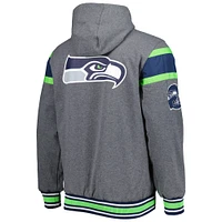 Men's G-III Sports by Carl Banks College Navy/Gray Seattle Seahawks Extreme Full Back Reversible Hoodie Full-Zip Jacket