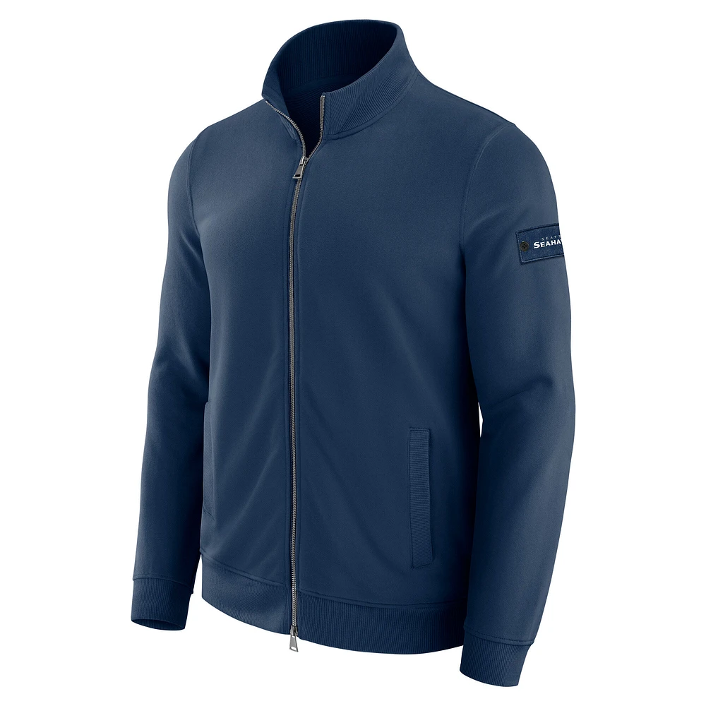 Men's J. Palmer Navy Seattle Seahawks QB1 Full-Zip Sweatshirt