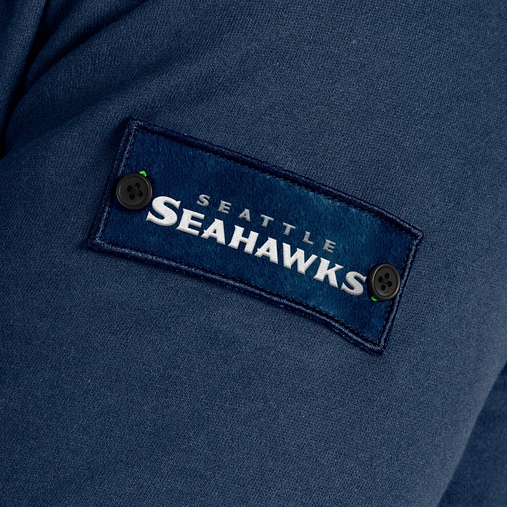 Men's J. Palmer Navy Seattle Seahawks QB1 Full-Zip Sweatshirt