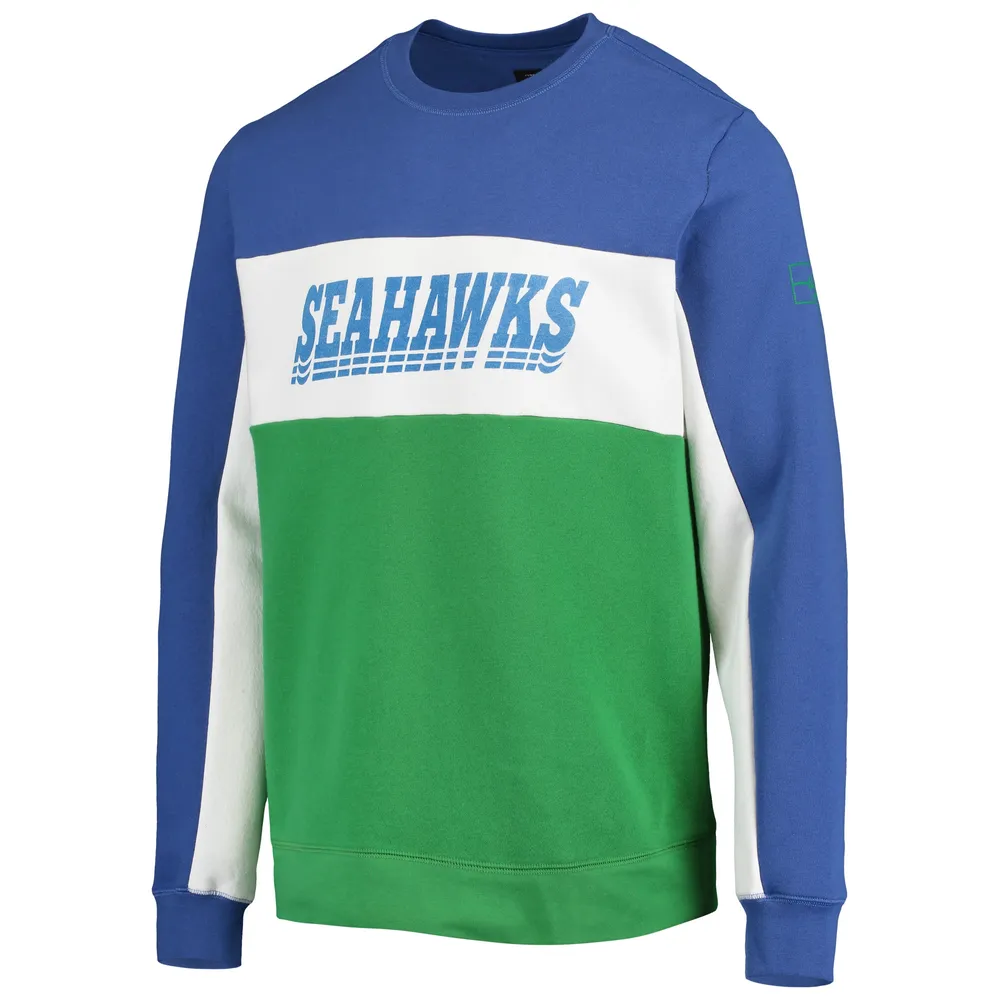 Seattle Seahawks Color Block Men's Nike NFL Pullover Hoodie.