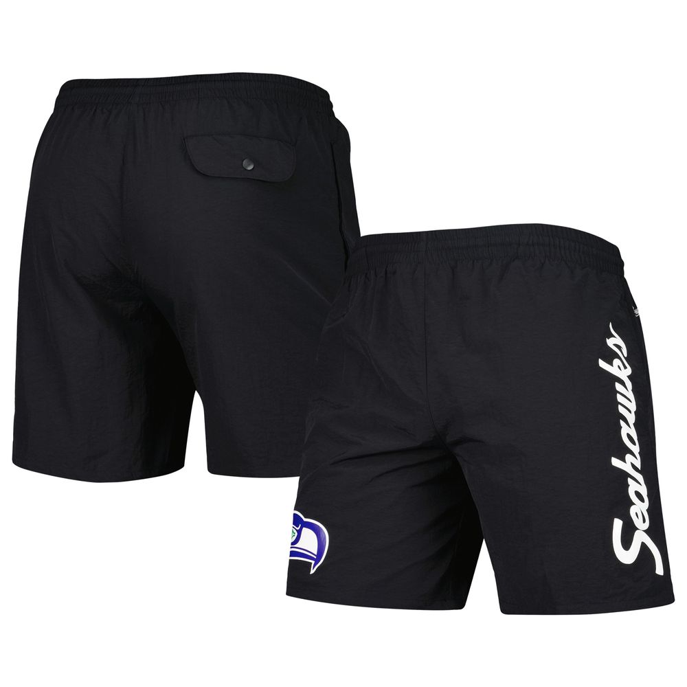 Men's Mitchell & Ness Black Seattle Seahawks Team Essentials Nylon Shorts