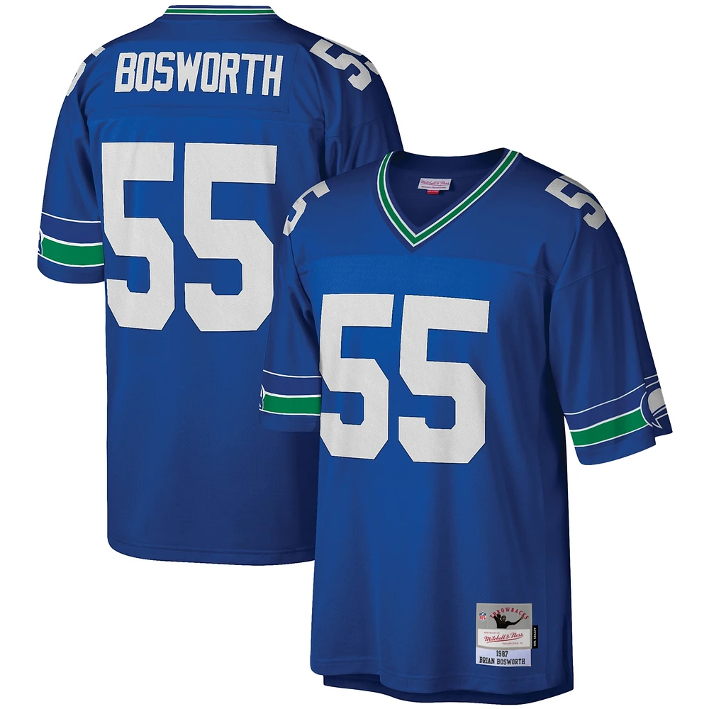 Maillot réplique Mitchell & Ness Brian Bosworth Royal Seattle Seahawks Legacy pour hommes