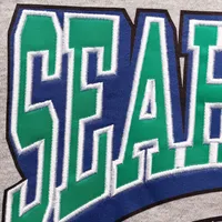 Men's Mitchell & Ness Heathered Gray Seattle Seahawks Big Tall Allover Print Pullover Sweatshirt