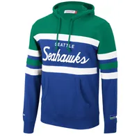 Pull à capuche pour hommes Mitchell & Ness Neon Green/Royal Seattle Seahawks Head Coach