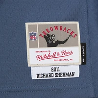 Maillot réplique bleu Mitchell & Ness Richard Sherman pour homme des Seattle Seahawks 2011 Legacy