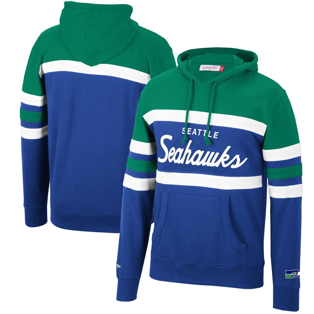 Seattle Seahawks Hoodie Mens Large Blue Pullover Football Sweater