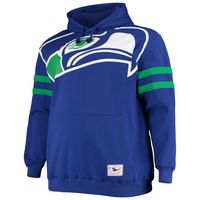 Mitchell & Ness Men's Mitchell & Ness Royal Seattle Seahawks Big Tall Face  Historic Logo Fleece Pullover Hoodie