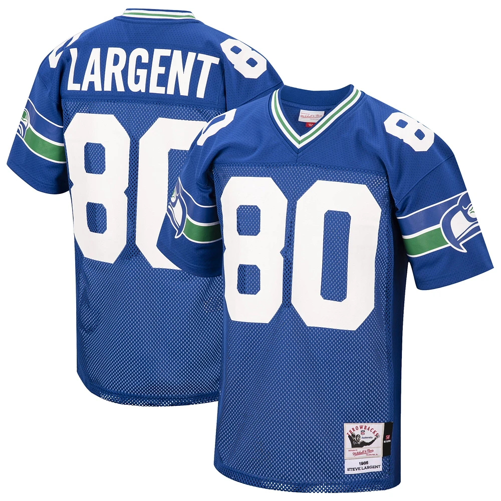 Maillot de joueur retraité authentique Mitchell & Ness Steve Largent Royal Seattle Seahawks 1985 pour hommes