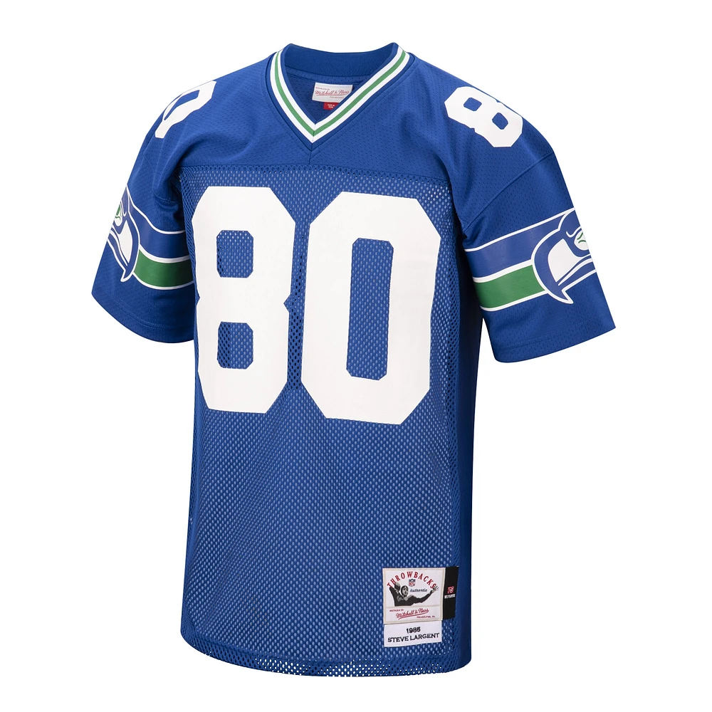 Maillot de joueur retraité authentique Mitchell & Ness Steve Largent Royal Seattle Seahawks 1985 pour hommes