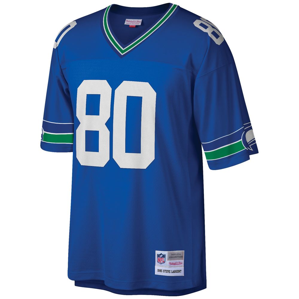 Men's Mitchell & Ness Steve Largent Royal Seattle Seahawks Big Tall 1985 Retired Player Replica Jersey