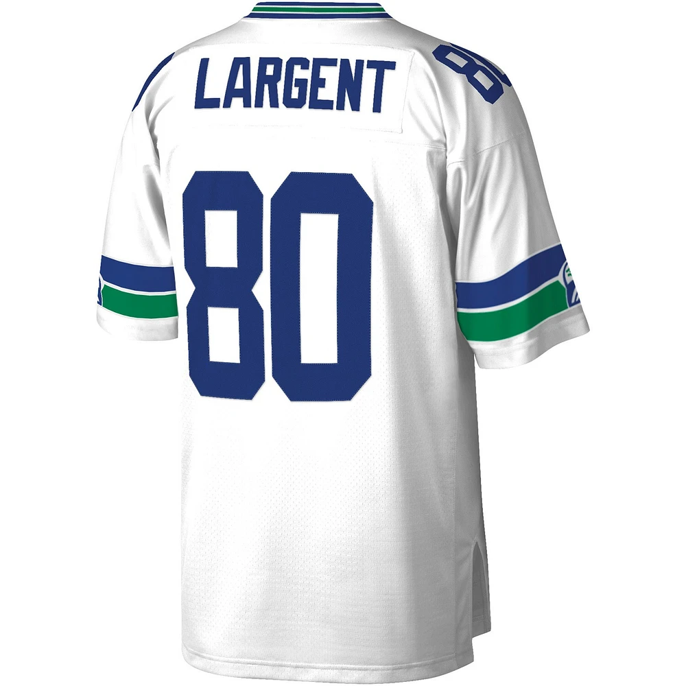 Maillot réplique Mitchell & Ness Steve Largent blanc Seattle Seahawks Legacy pour hommes