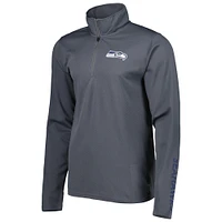 Pull demi-zippé MSX by Michael Strahan pour homme, couleur anthracite, des Seattle Seahawks