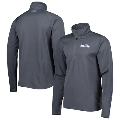 Pull demi-zippé MSX by Michael Strahan pour homme, couleur anthracite, des Seattle Seahawks