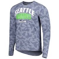 Men's MSX by Michael Strahan College Navy Seattle Seahawks Performance Camo Long Sleeve T-Shirt