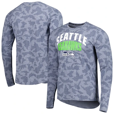 Men's MSX by Michael Strahan College Navy Seattle Seahawks Performance Camo Long Sleeve T-Shirt