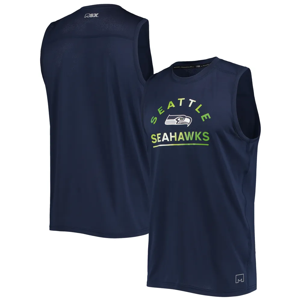 Débardeur MSX by Michael Strahan College Navy Seattle Seahawks Rebound pour homme