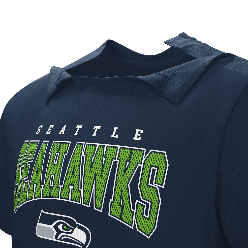 T-shirt adaptatif bleu marine pour hommes des Seattle Seahawks Home Team