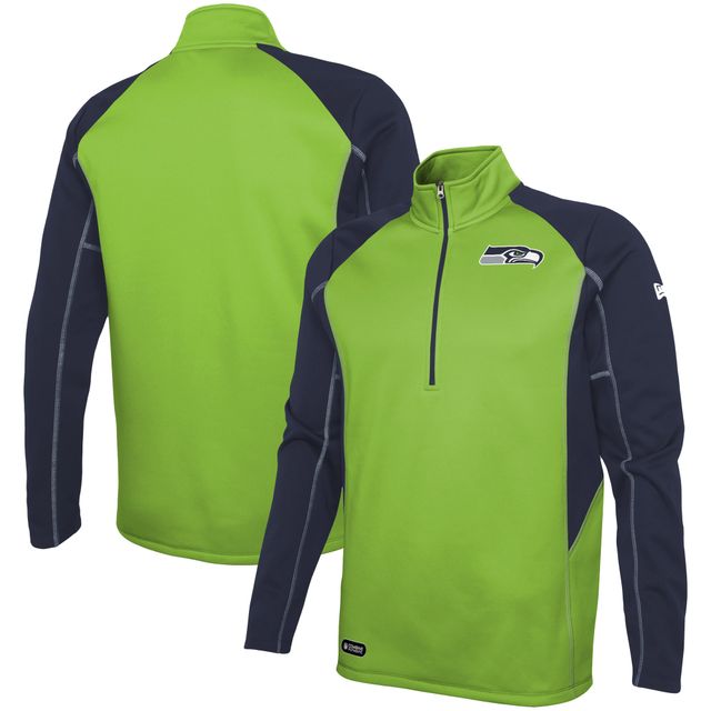 Veste homme Seahawks de Seattle vert fluo Combine Authentic Two-a-Days Half-Zip Jacket