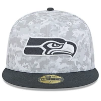 Casquette ajustée 59FIFTY New Era Arctic Camo/Graphite Seattle Seahawks 2024 Salute To Service pour homme