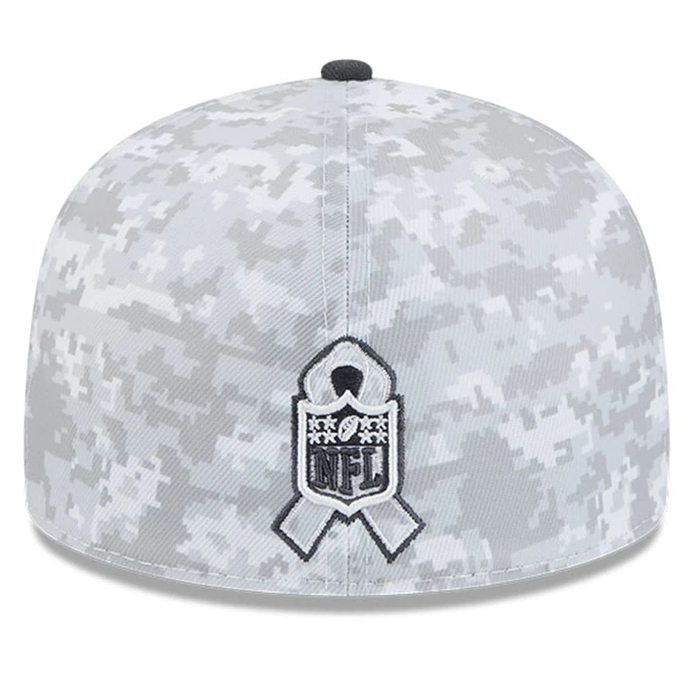 Casquette ajustée 59FIFTY New Era Arctic Camo/Graphite Seattle Seahawks 2024 Salute To Service pour homme