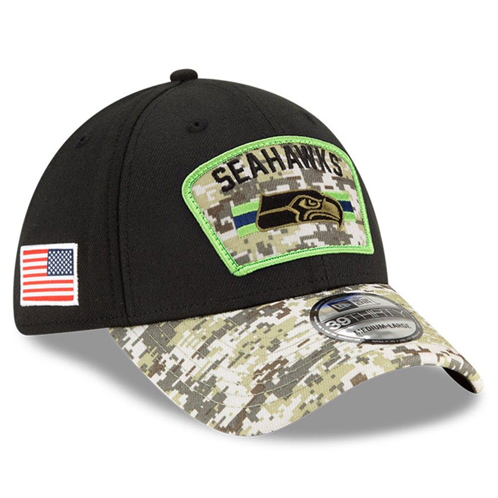 Men's New Era Black/Camo Seattle Seahawks 2021 Salute To Service